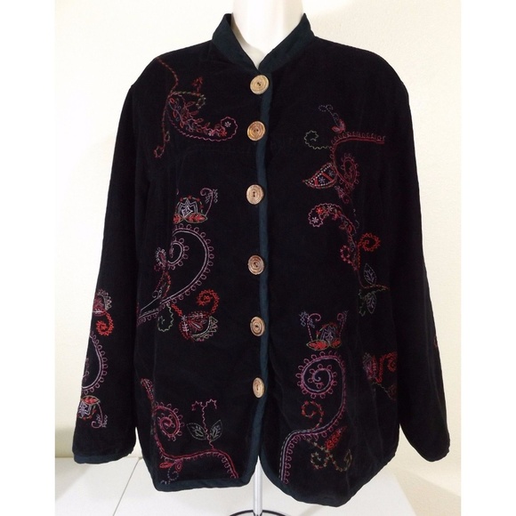 White Stag Jackets & Blazers - * Paisley Embroidered Corduroy Jacket